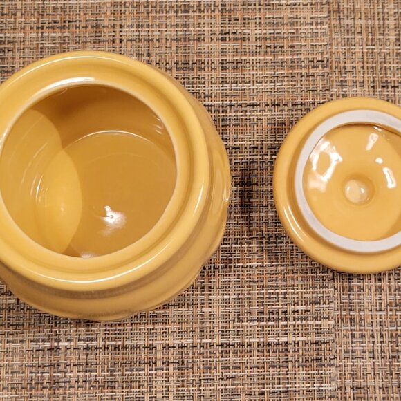 Longaberger Woven Traditions Butternut Yellow Sugar Bowl & Lid - Picture 4 of 6